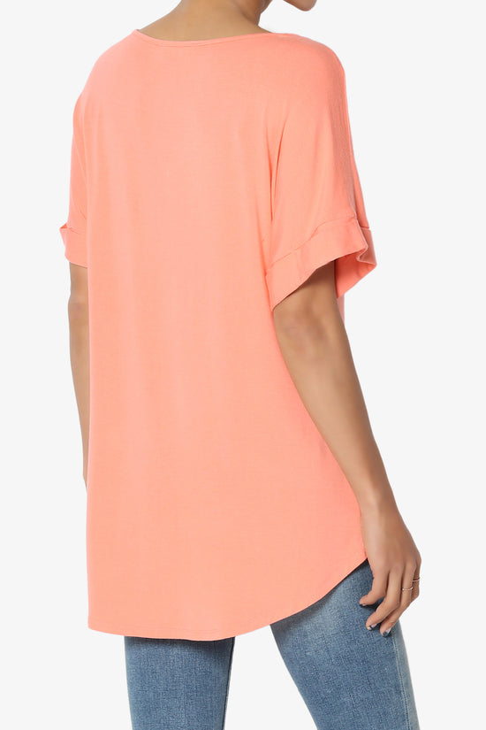 Tracey Wide V-Neck Jersey Top