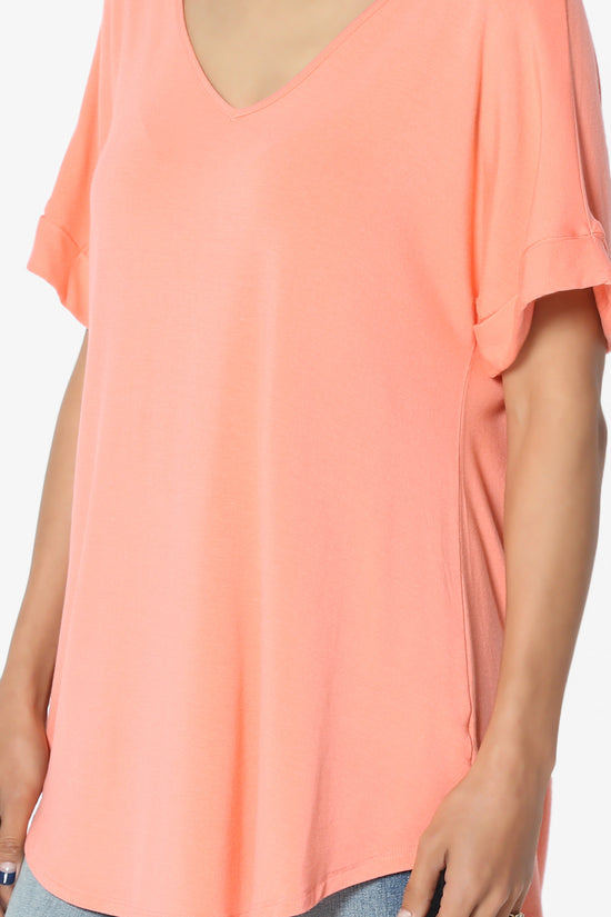 Tracey Wide V-Neck Jersey Top