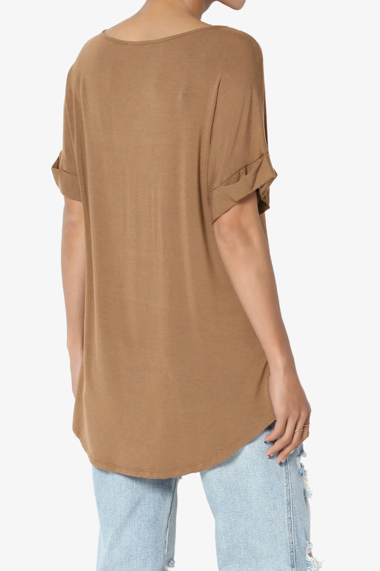 Tracey Wide V-Neck Jersey Top PLUS