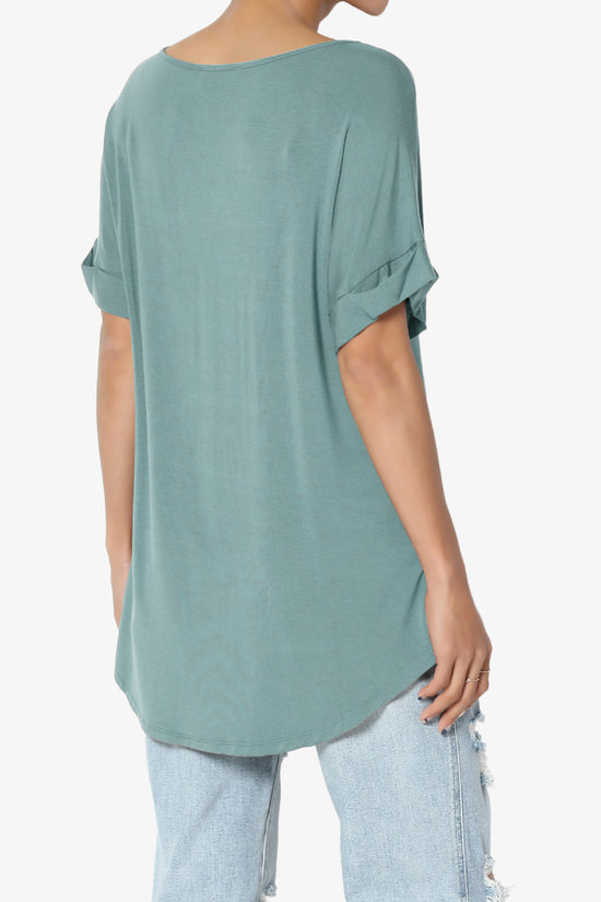 Tracey Wide V-Neck Jersey Top