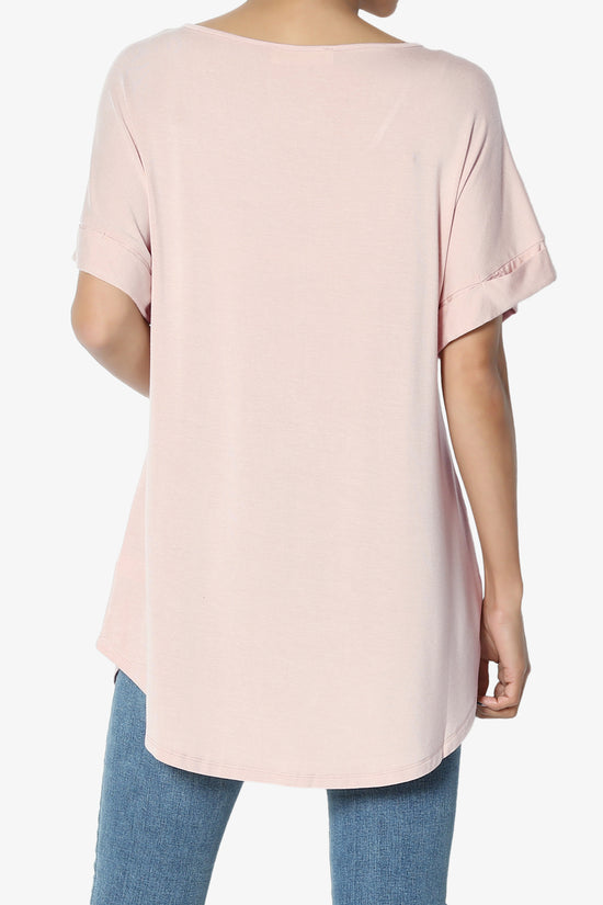 Tracey Wide V-Neck Jersey Top
