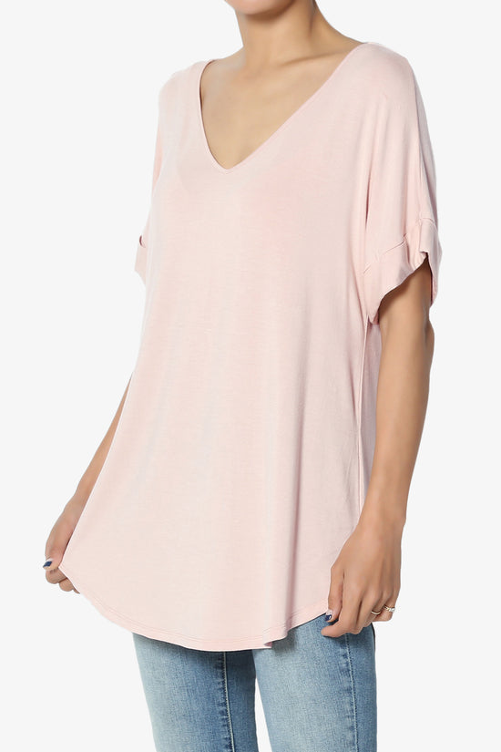 Tracey Wide V-Neck Jersey Top PLUS