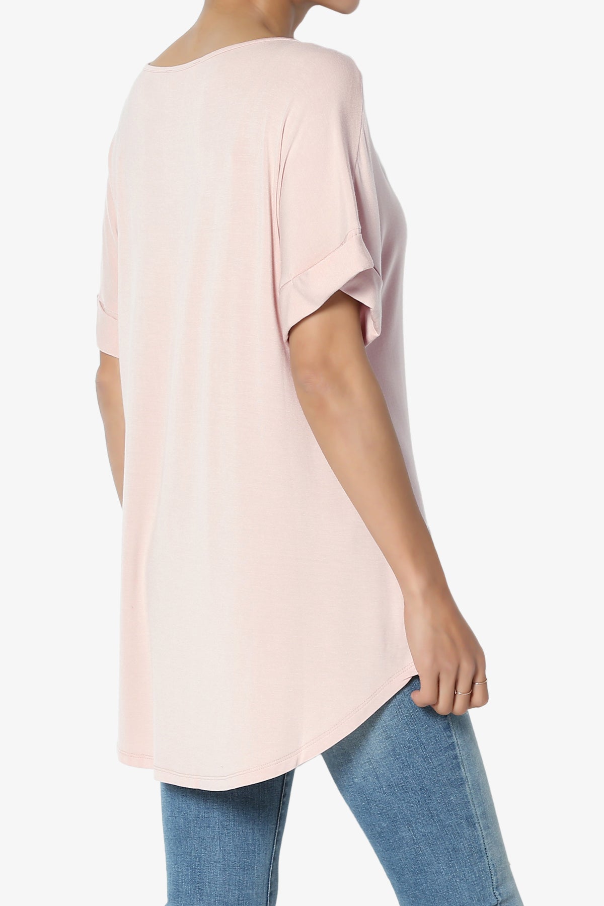 Tracey Wide V-Neck Jersey Top