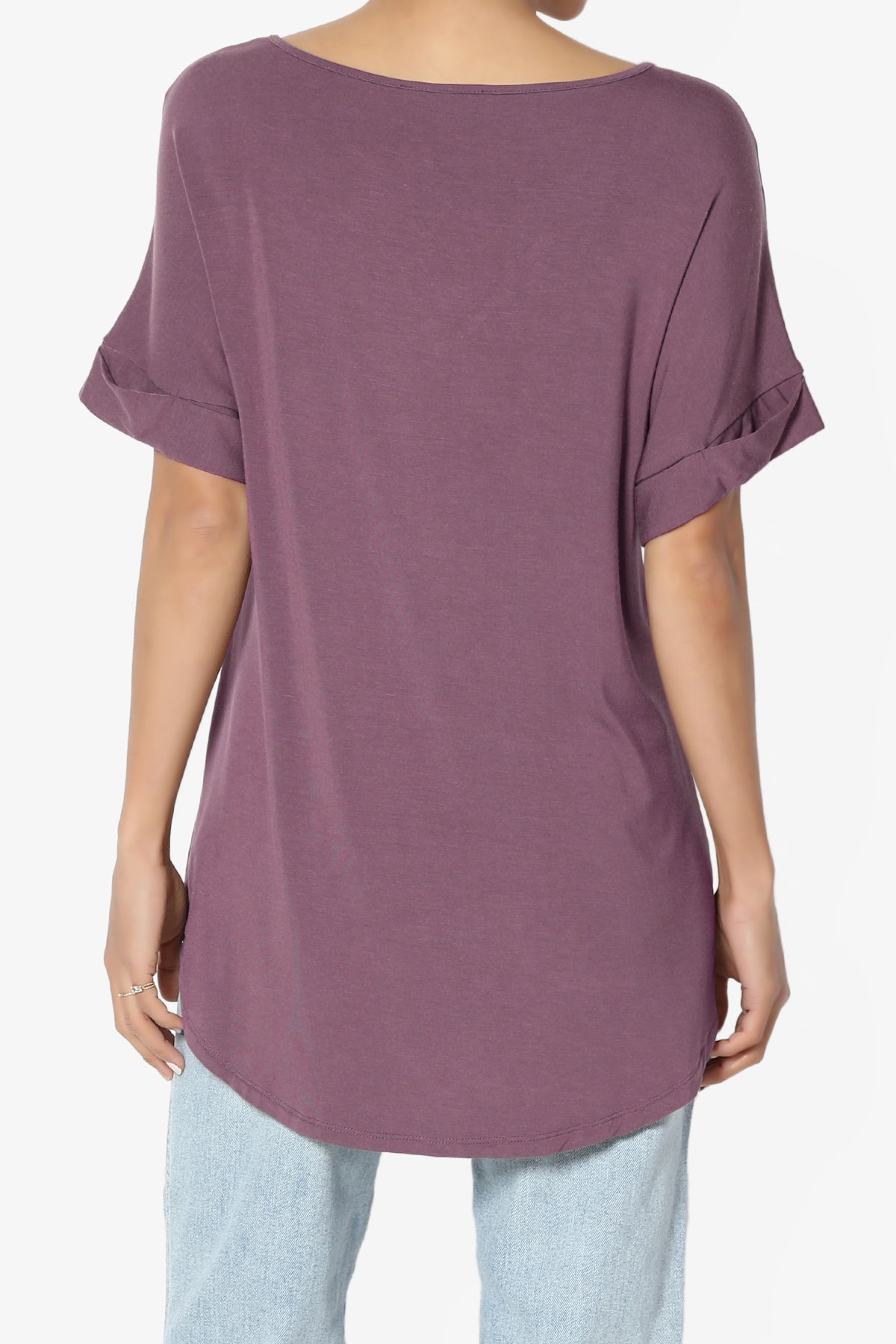 Tracey Wide V-Neck Jersey Top