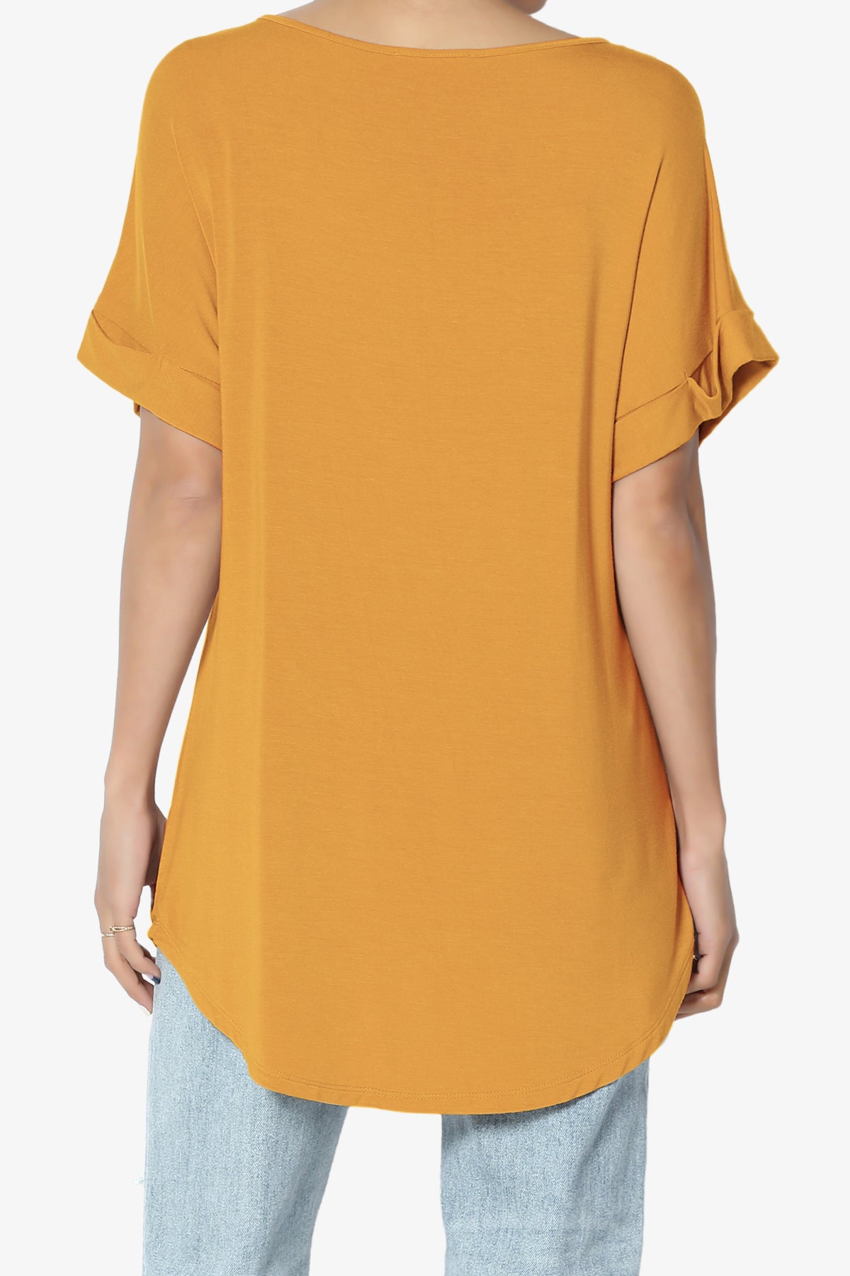 Tracey Wide V-Neck Jersey Top