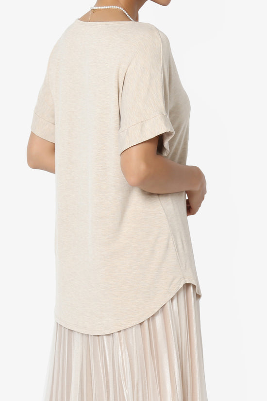 Tracey Wide V-Neck Jersey Top PLUS