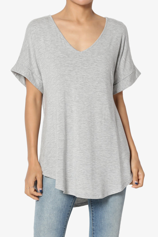 Tracey Wide V-Neck Jersey Top