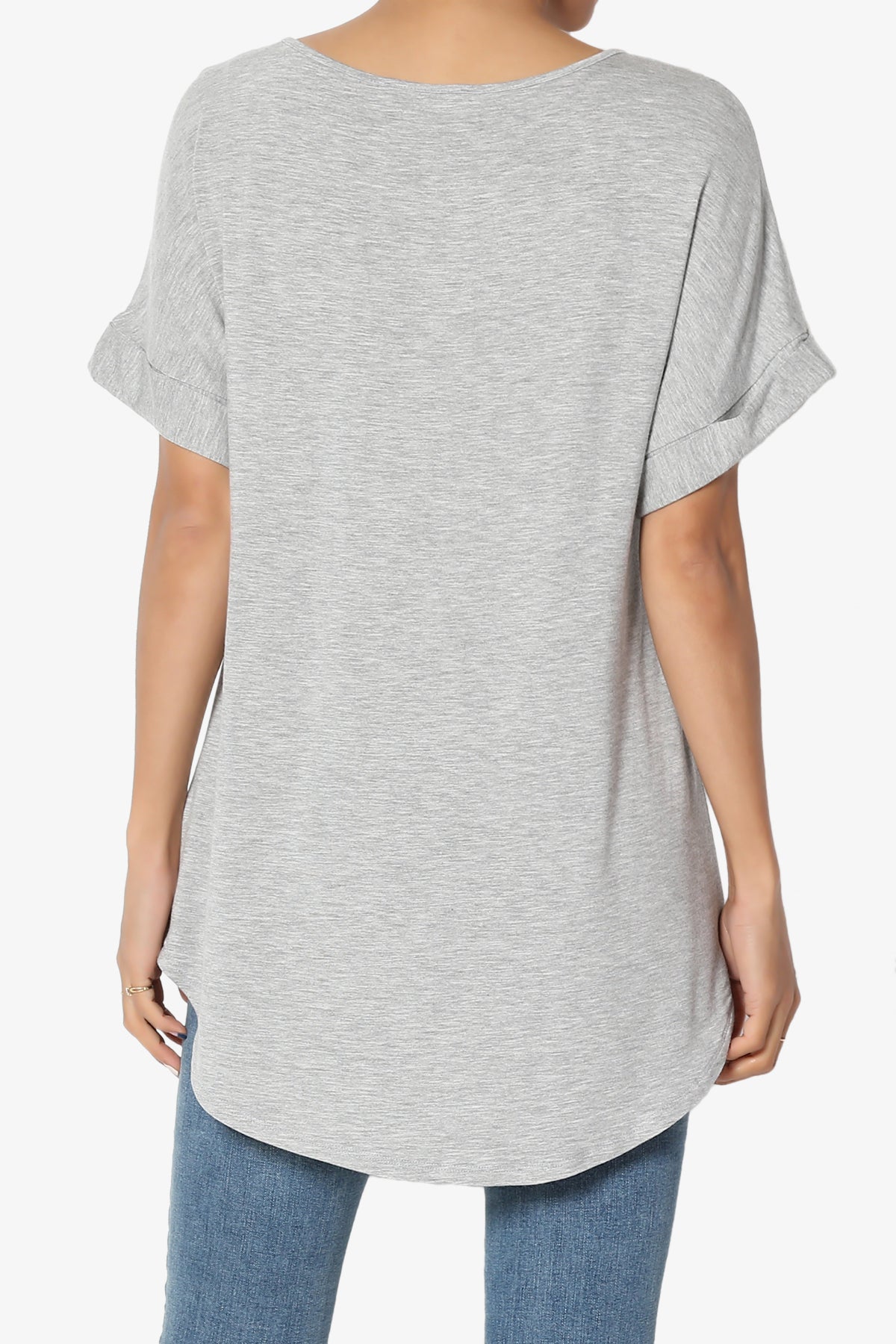 Tracey Wide V-Neck Jersey Top