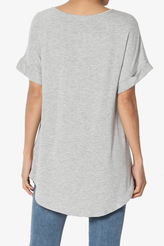 Tracey Wide V-Neck Jersey Top