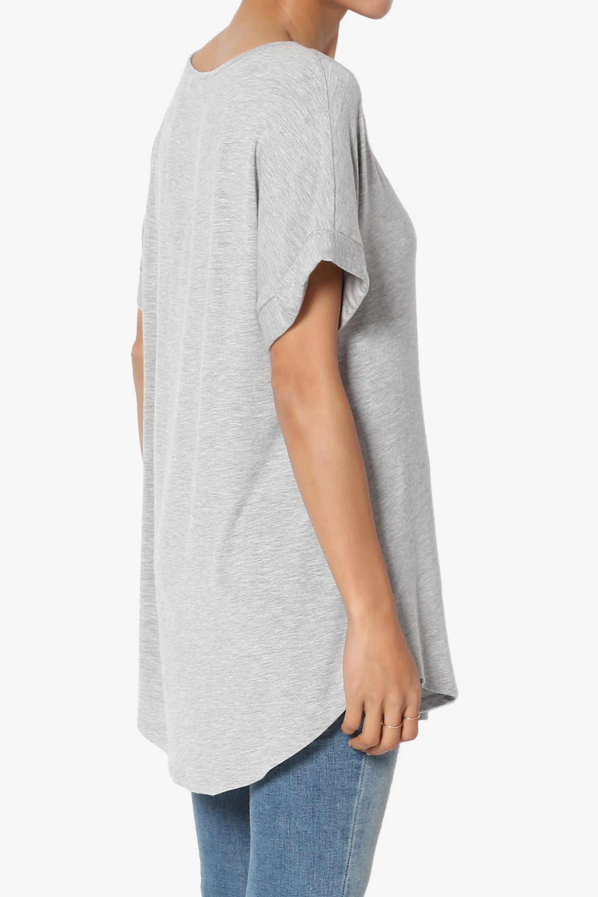 Tracey Wide V-Neck Jersey Top