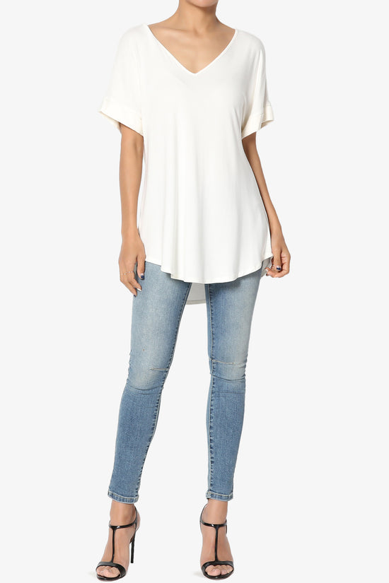 Tracey Wide V-Neck Jersey Top PLUS