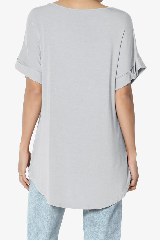 Tracey Wide V-Neck Jersey Top MORE COLORS