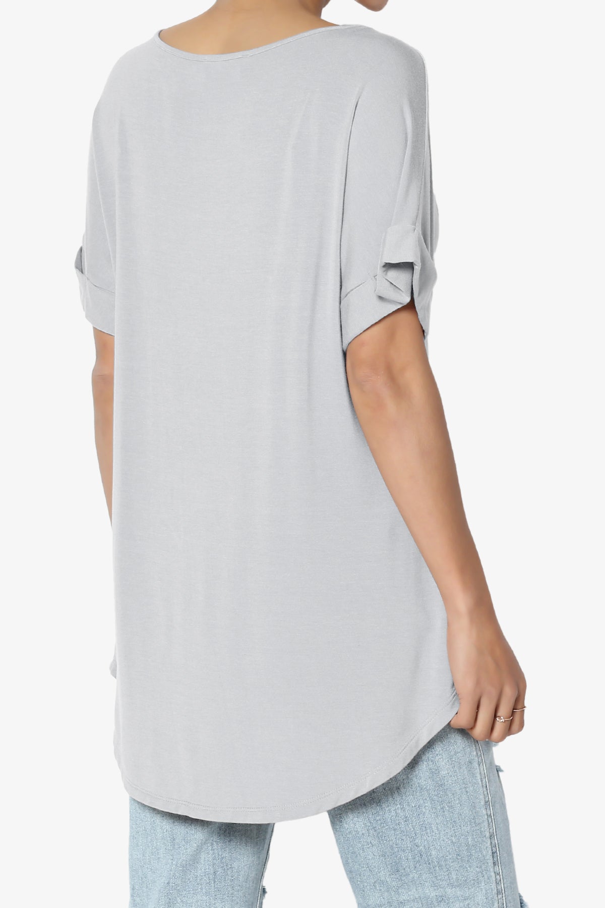 Tracey Wide V-Neck Jersey Top MORE COLORS