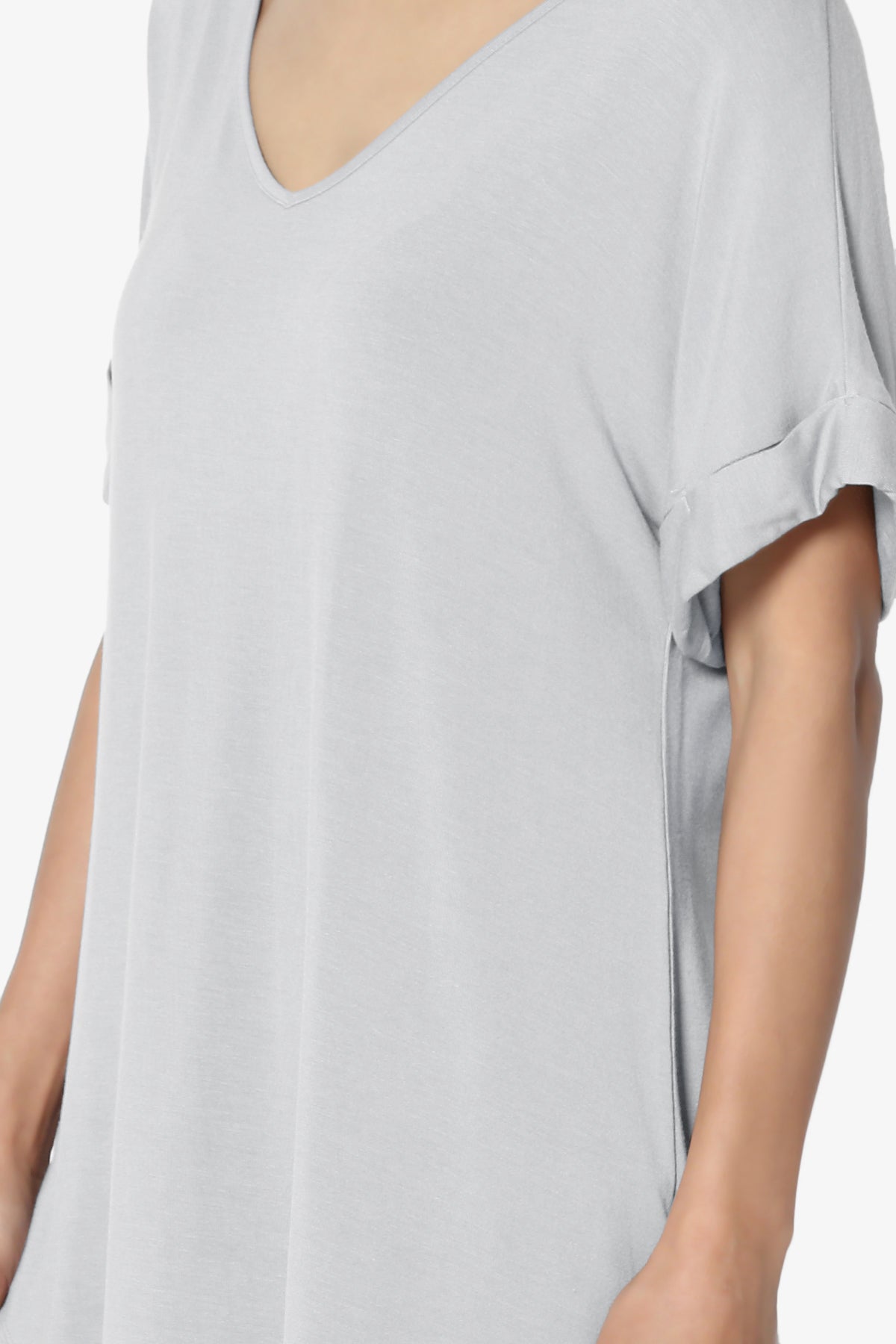 Tracey Wide V-Neck Jersey Top MORE COLORS