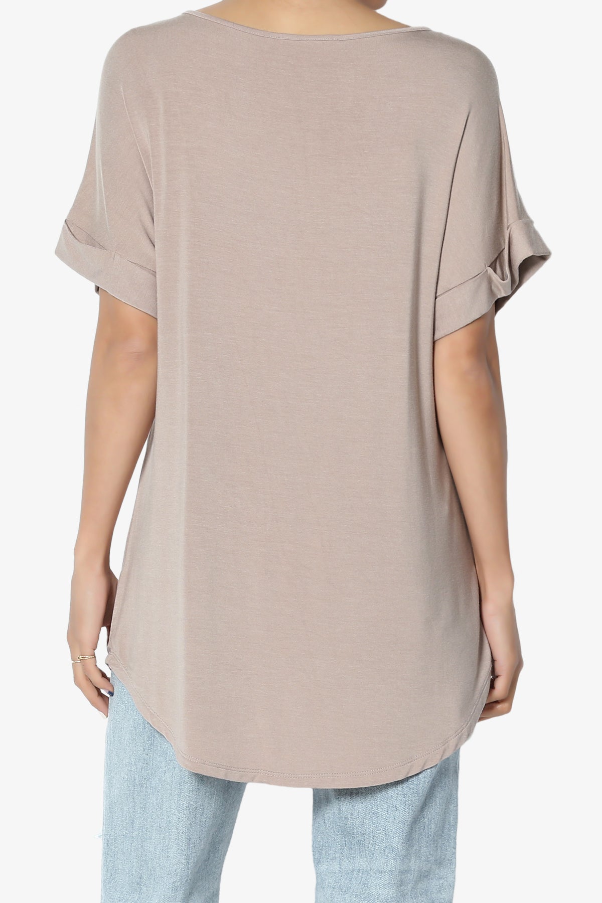 Tracey Wide V-Neck Jersey Top PLUS