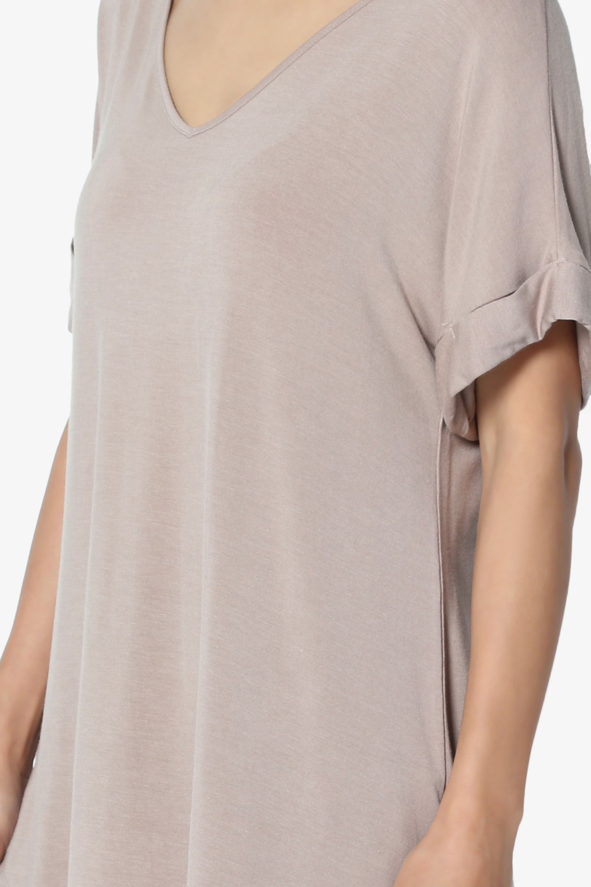 Tracey Wide V-Neck Jersey Top
