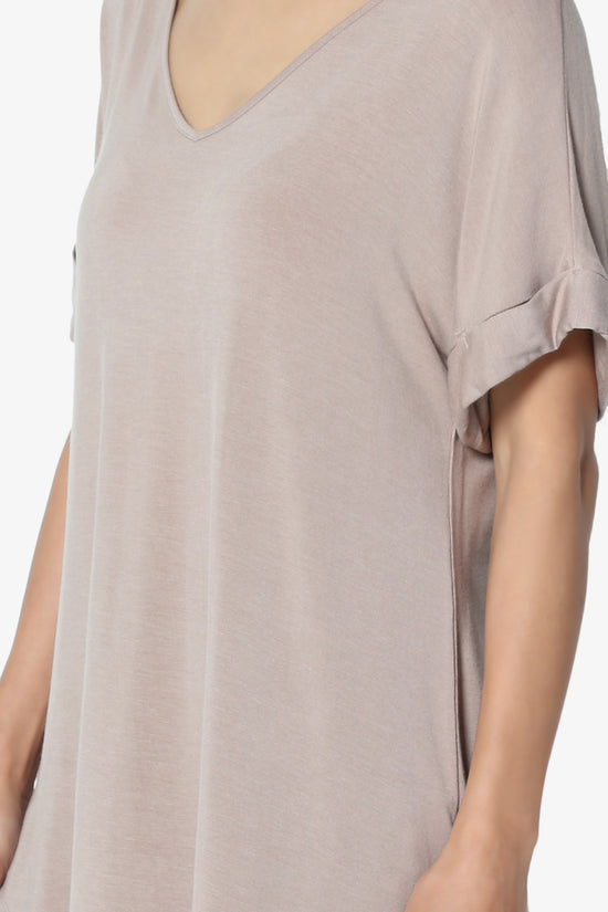 Tracey Wide V-Neck Jersey Top