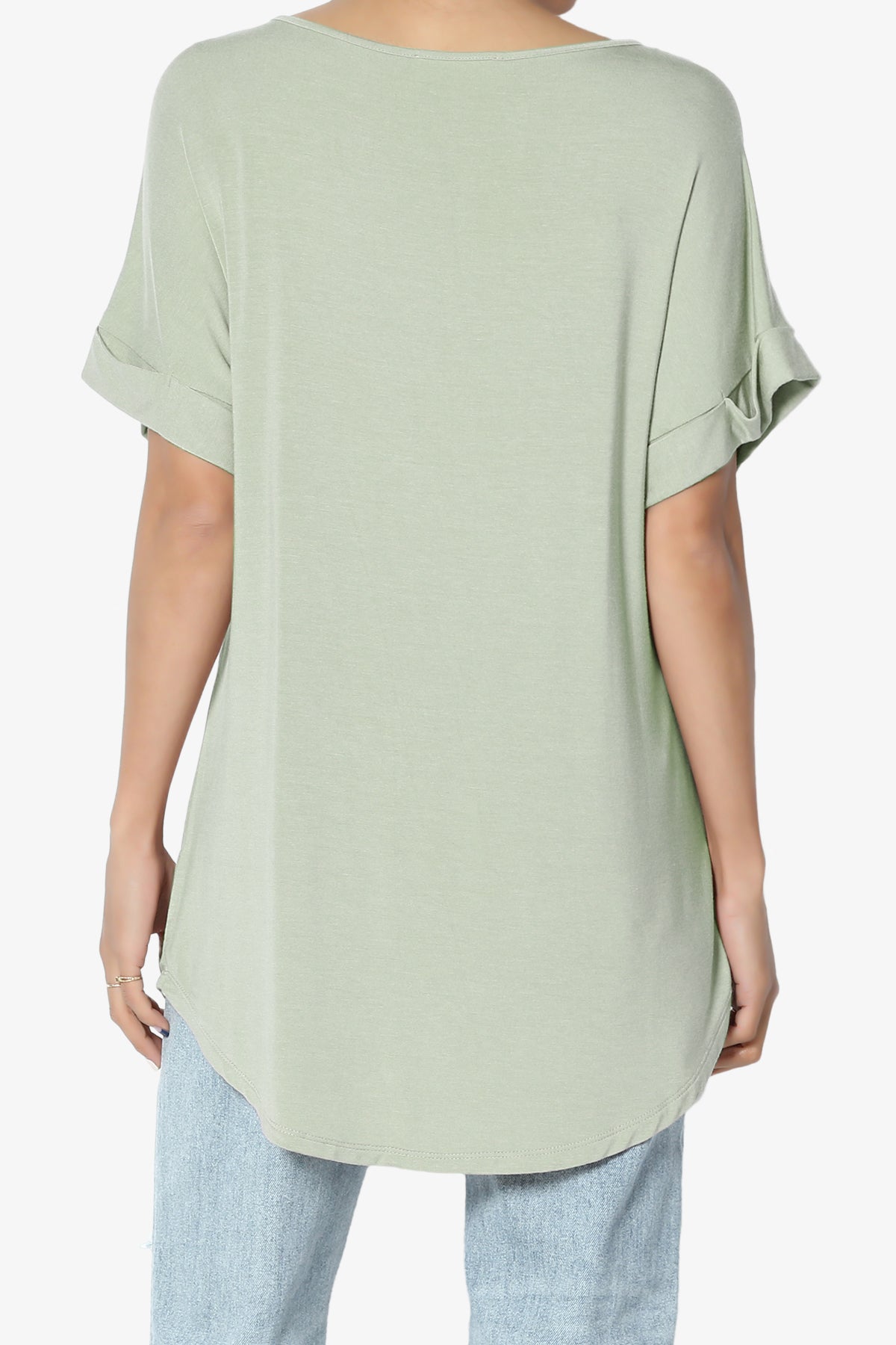 Tracey Wide V-Neck Jersey Top PLUS