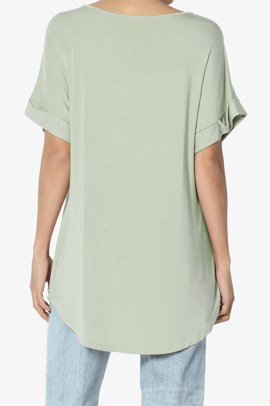 Tracey Wide V-Neck Jersey Top MORE COLORS