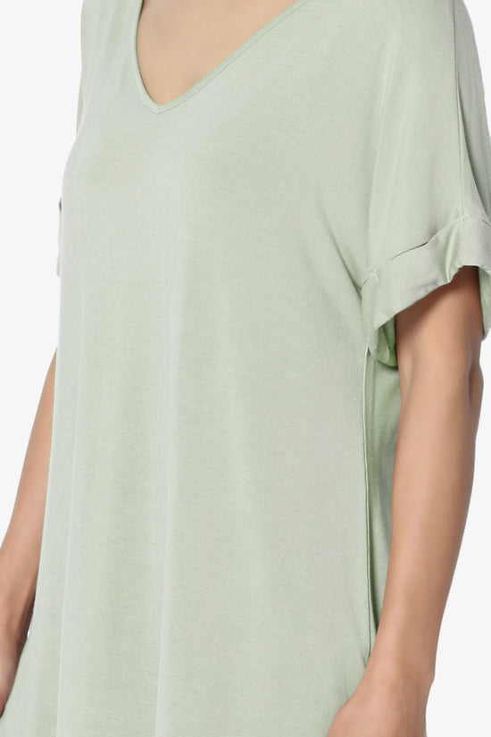 Tracey Wide V-Neck Jersey Top MORE COLORS