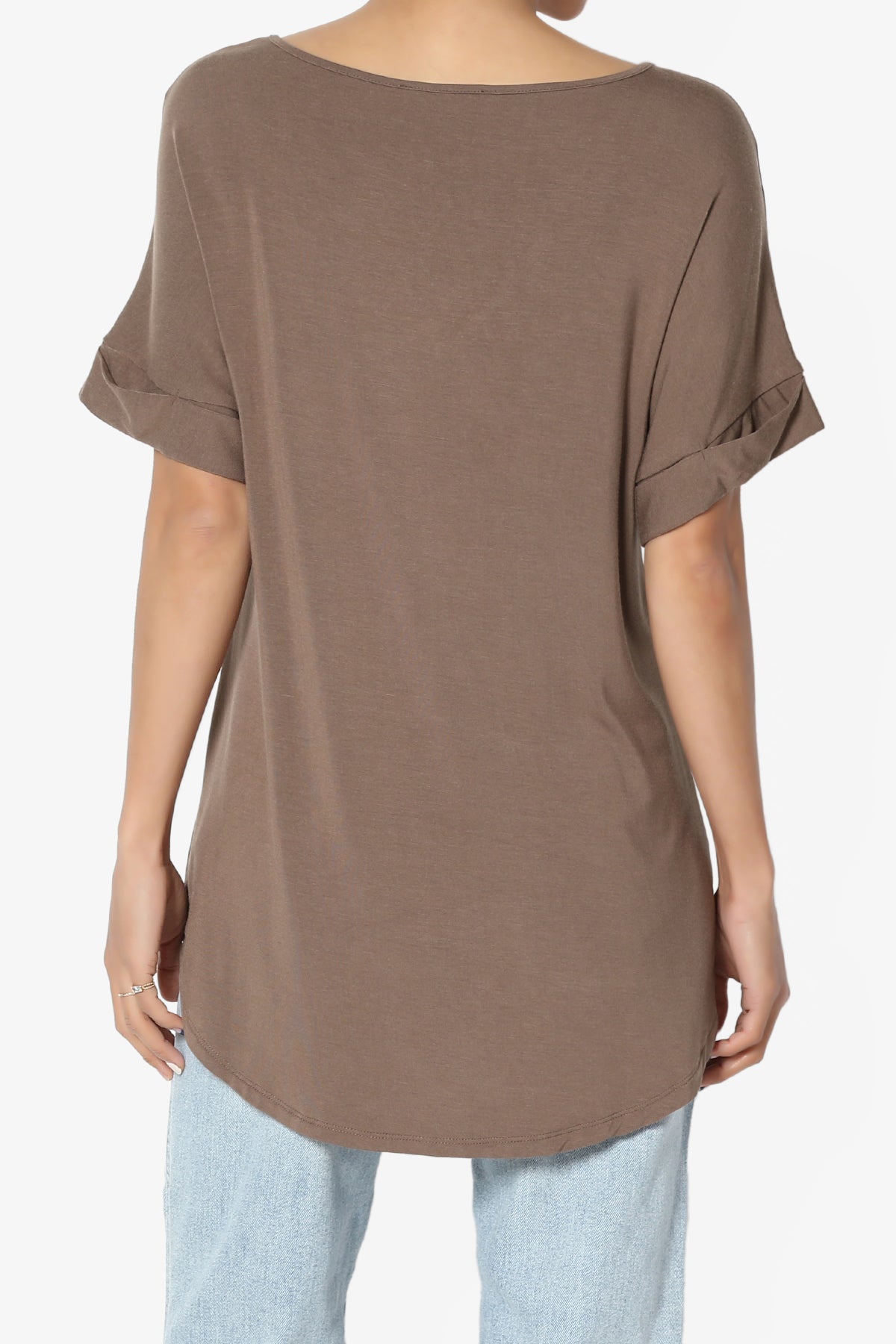 Tracey Wide V-Neck Jersey Top MORE COLORS