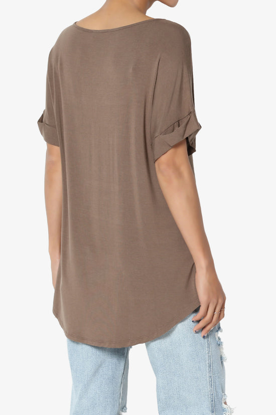 Tracey Wide V-Neck Jersey Top MORE COLORS