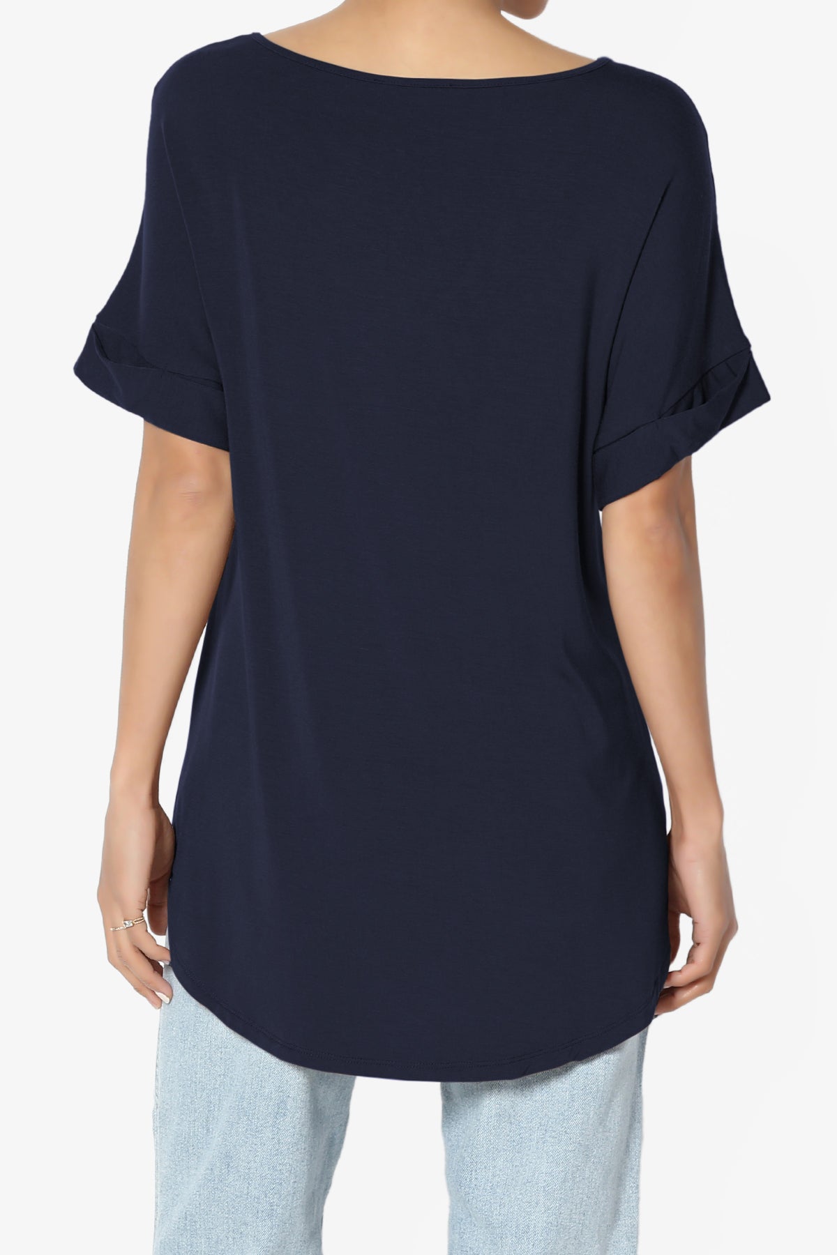 Tracey Wide V-Neck Jersey Top MORE COLORS