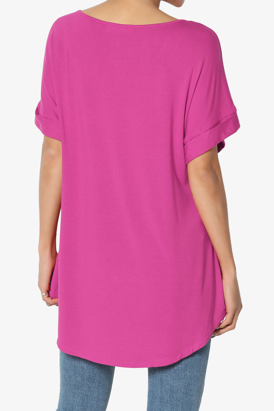Tracey Wide V-Neck Jersey Top MORE COLORS