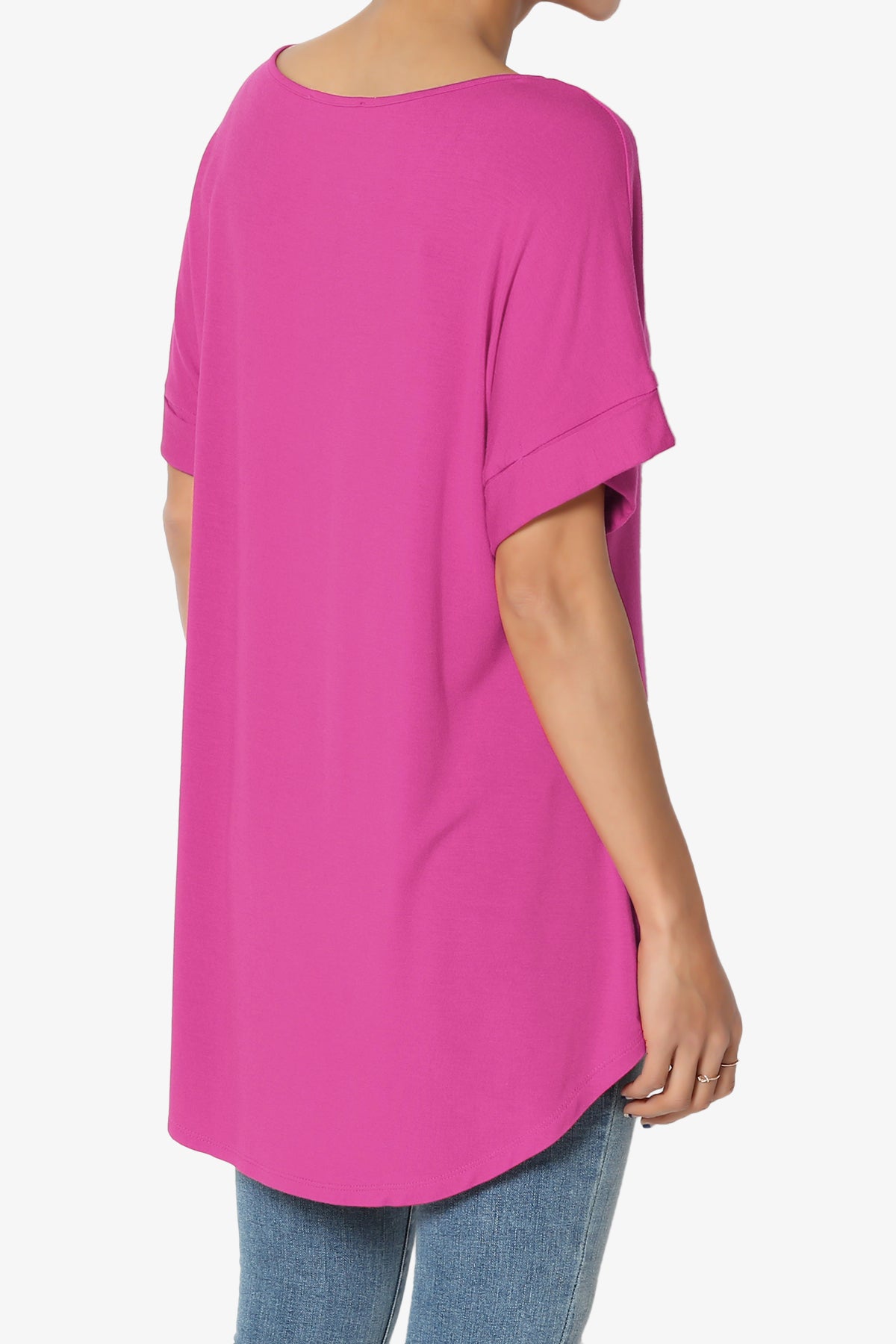 Tracey Wide V-Neck Jersey Top MORE COLORS