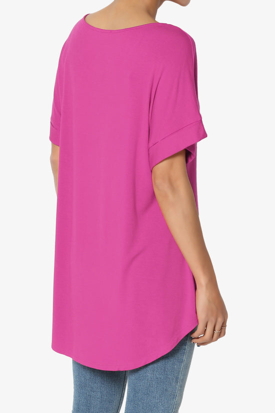 Tracey Wide V-Neck Jersey Top MORE COLORS