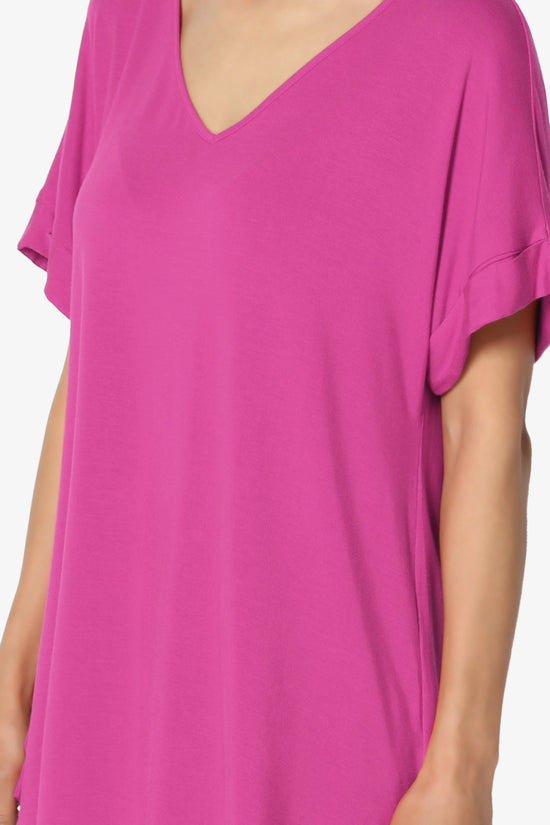 Tracey Wide V-Neck Jersey Top MORE COLORS