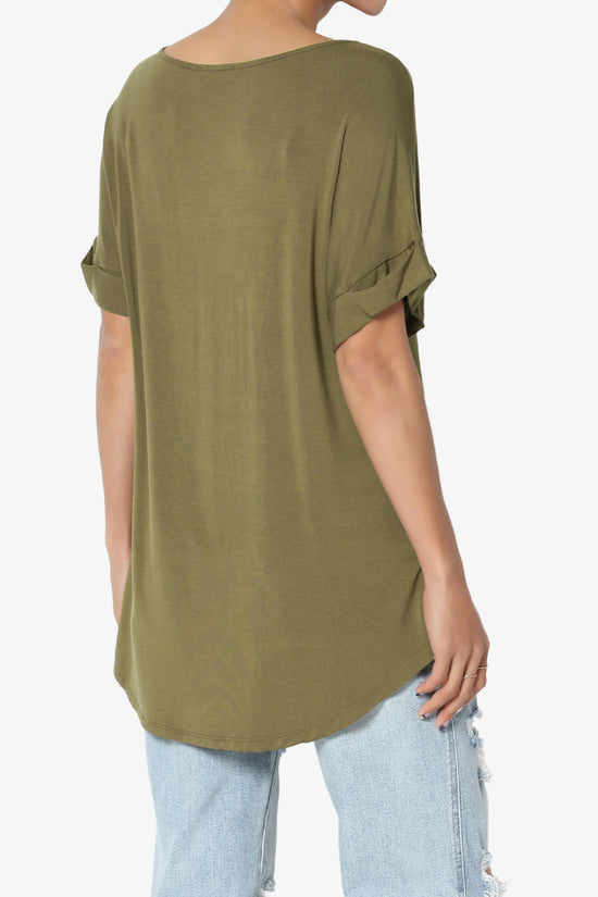 Tracey Wide V-Neck Jersey Top PLUS