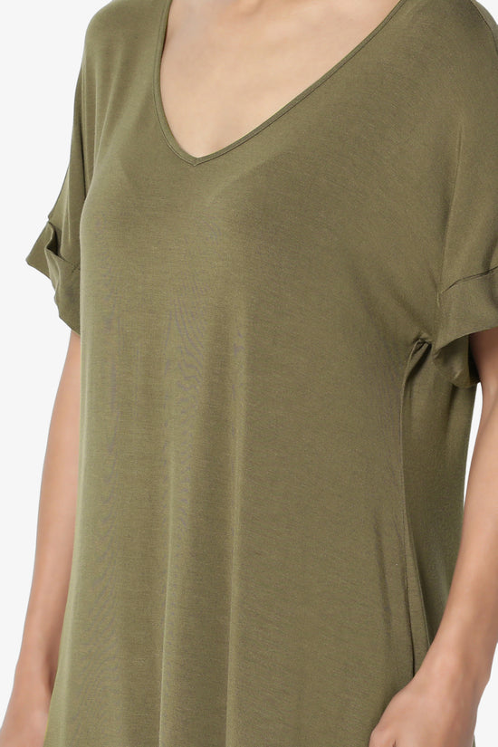 Tracey Wide V-Neck Jersey Top PLUS