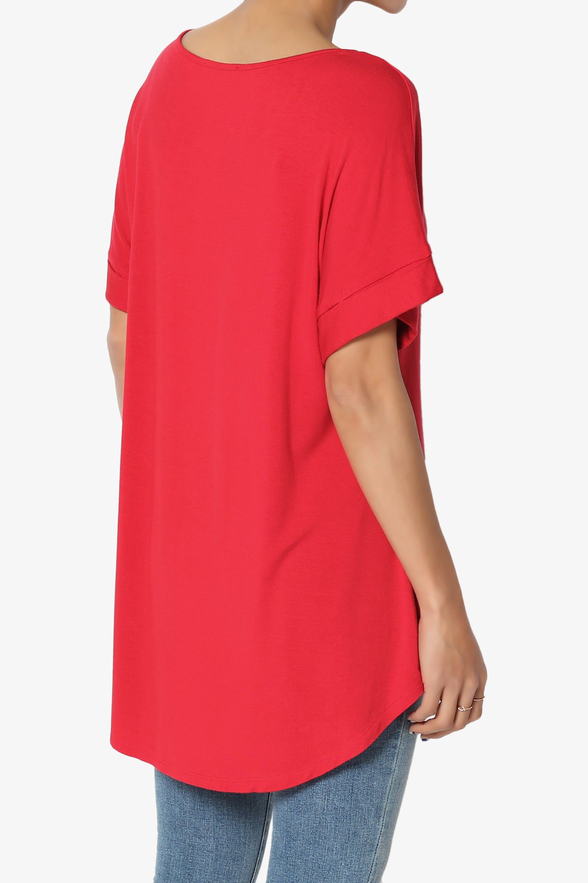 Tracey Wide V-Neck Jersey Top MORE COLORS