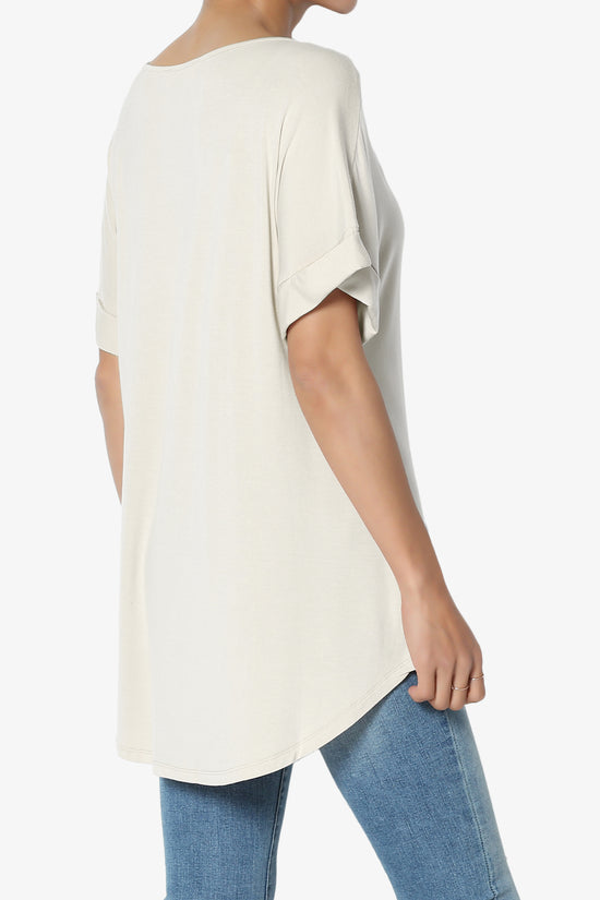 Tracey Wide V-Neck Jersey Top MORE COLORS