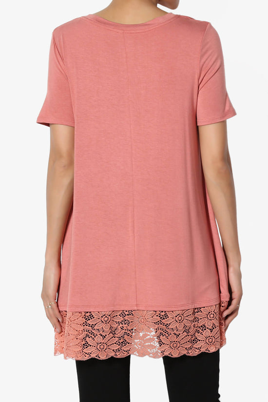 Nason Short Sleeve Lace Hem Tunic ASH ROSE_2