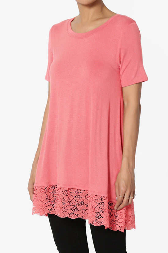 Nason Short Sleeve Lace Hem Tunic DESERT ROSE_3