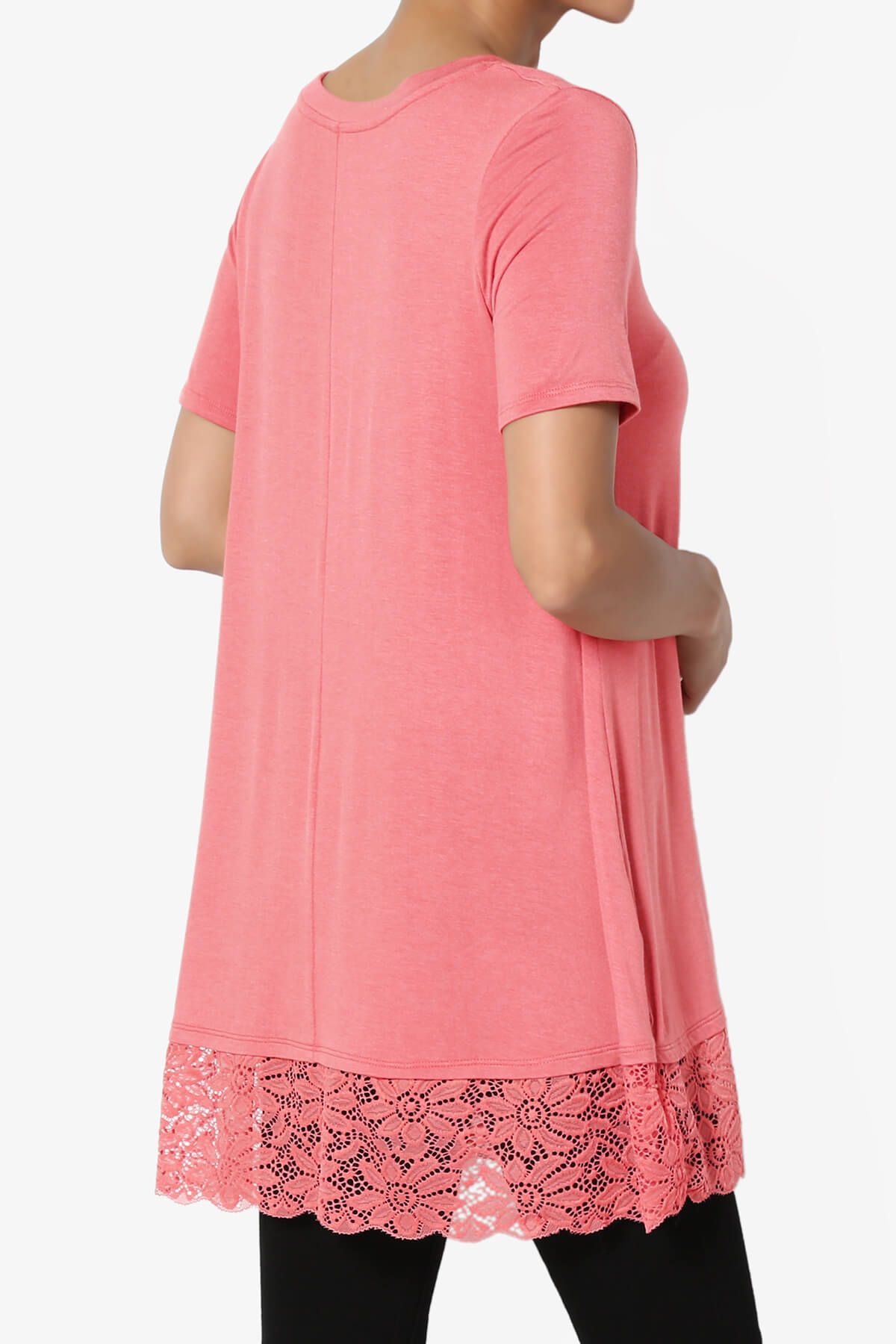 Nason Short Sleeve Lace Hem Tunic DESERT ROSE_4