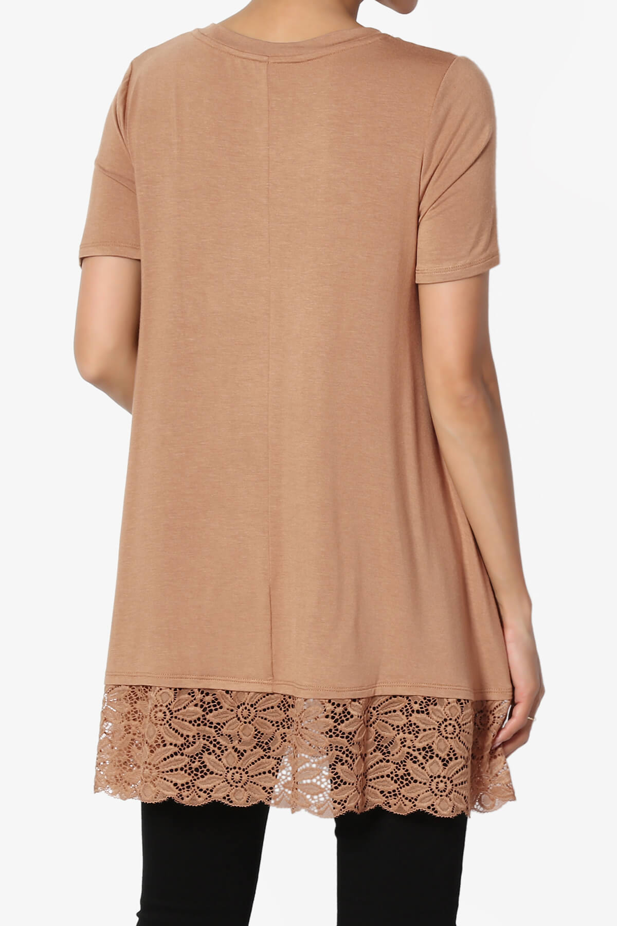 Nason Short Sleeve Lace Hem Tunic EGG SHELL_2