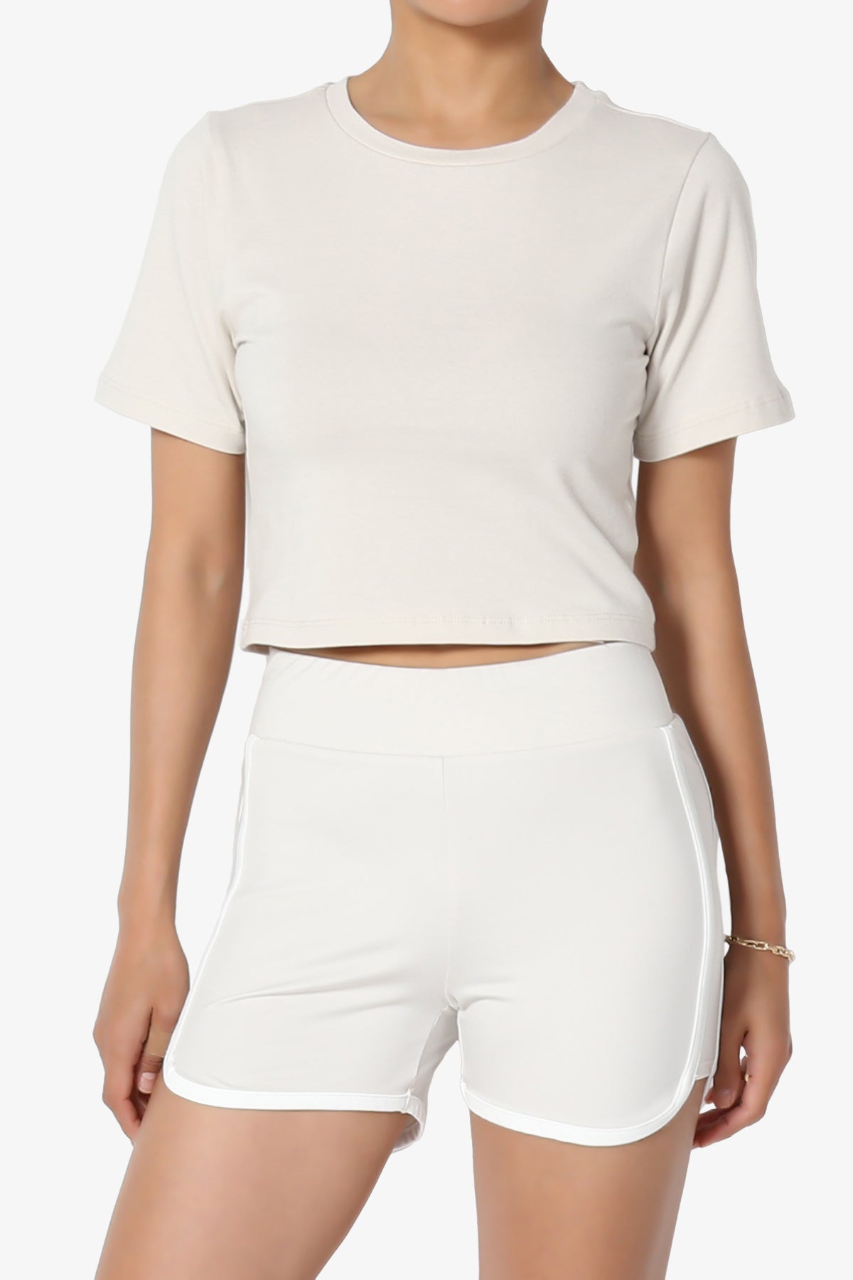 Moore Crew Neck Cotton Crop Tee