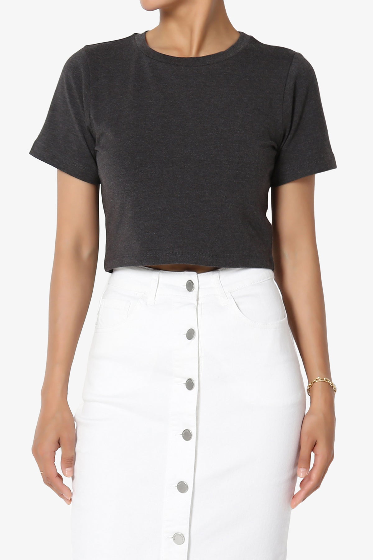 Moore Crew Neck Cotton Crop Tee
