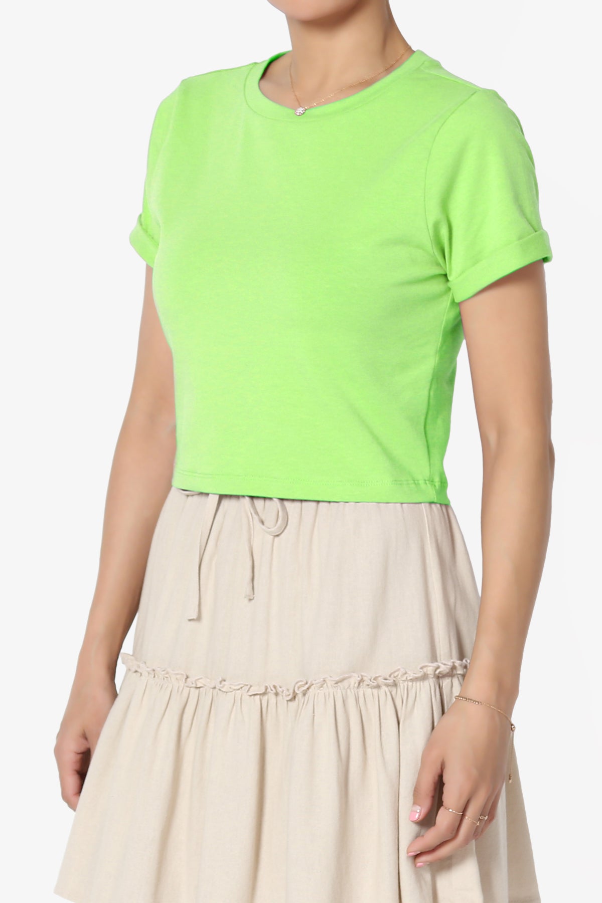 Moore Crew Neck Cotton Crop Tee