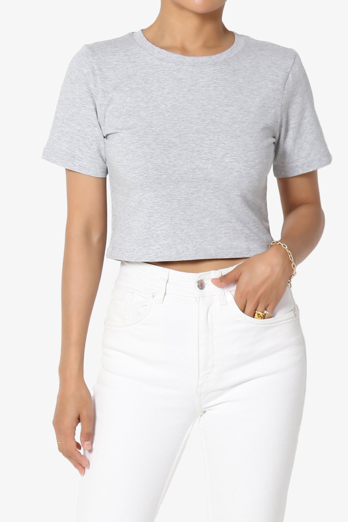 Moore Crew Neck Cotton Crop Tee