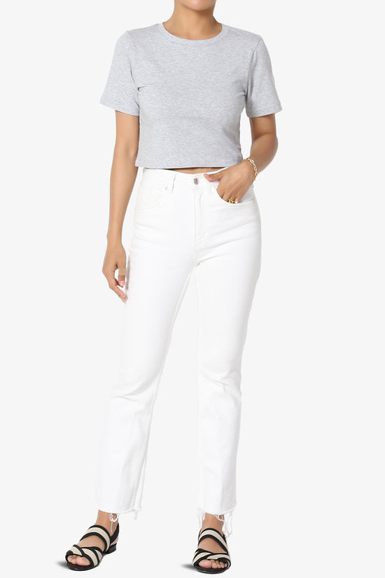Moore Crew Neck Cotton Crop Tee