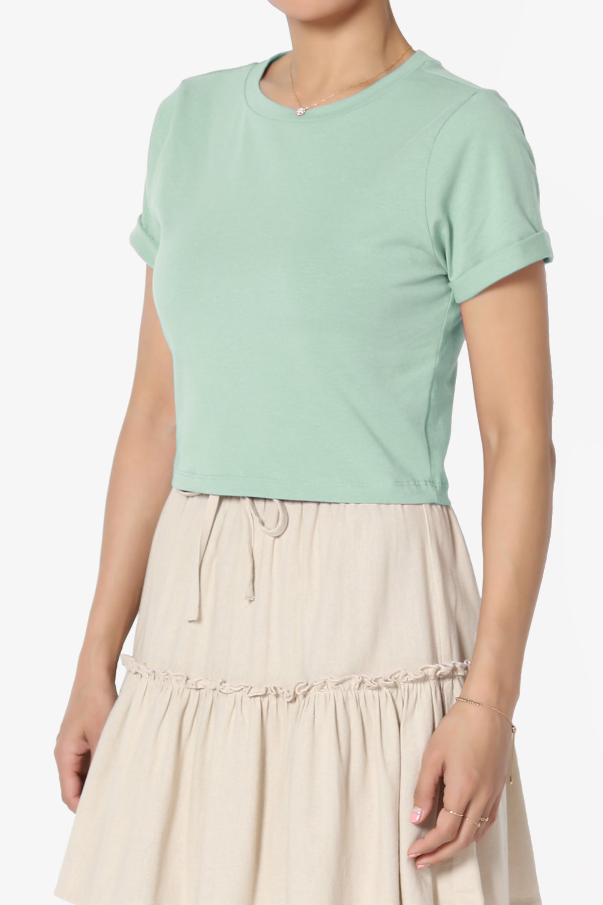 Moore Crew Neck Cotton Crop Tee