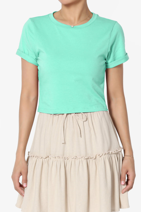 Moore Crew Neck Cotton Crop Tee