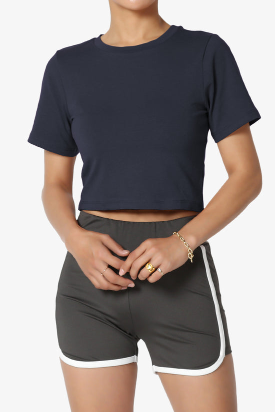 Moore Crew Neck Cotton Crop Tee