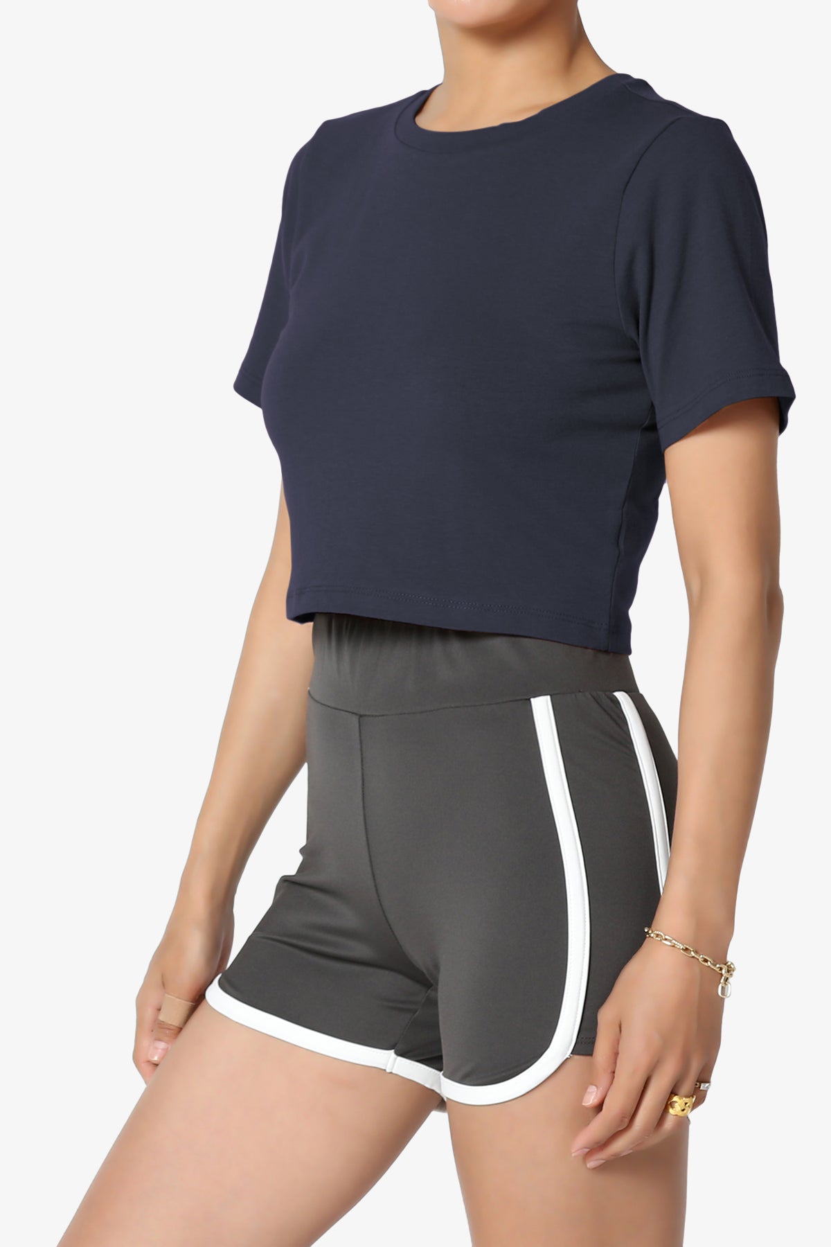 Moore Crew Neck Cotton Crop Tee