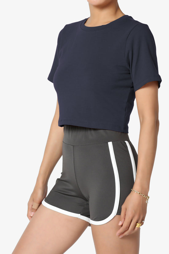 Moore Crew Neck Cotton Crop Tee