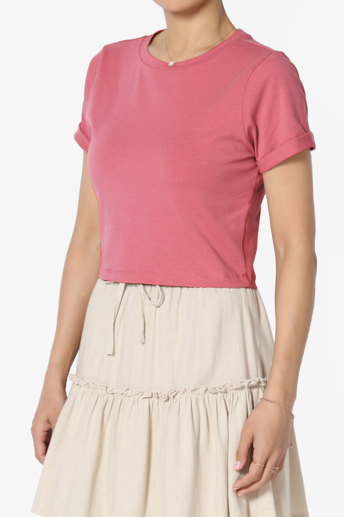 Moore Crew Neck Cotton Crop Tee